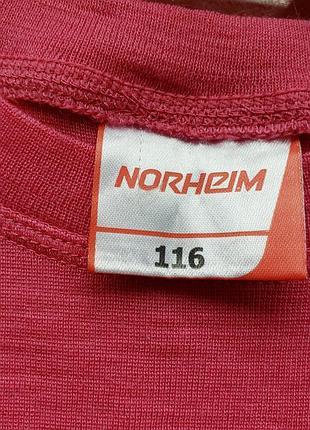 Norheim термо реглан лонгслив шерсть мериноса девочке 5-6 л см 2