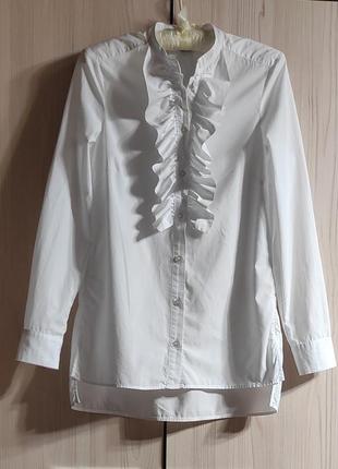 H&m біла сорочка з оборками xs4 фото