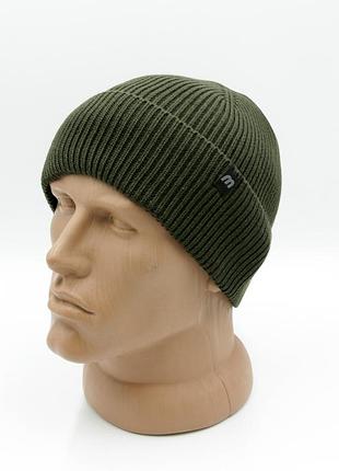 Шапка вязаная мужская олива, шапка военная uno classic, тактическая шапка для спорта