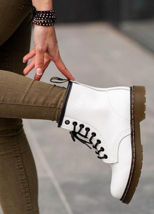 Распродажа. кожаные, белые ботинки на осень / шкіряні, білі черевики2 фото