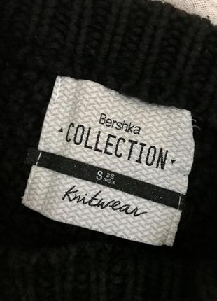 Джемпер bershka s кофта с шипами вязаная чёрная5 фото