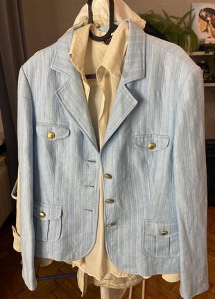 Вінтажний льняний піджак блейзер