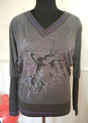 Трикотажний светр зі стразиками, розмір s, большемерит, наш 46-48.