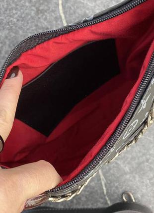 Женская мини сумочка на плечо с цепочкой, сумка клатч экокожа коричневый4 фото