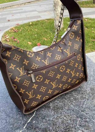 Женская мини сумочка на плечо с цепочкой, сумка клатч экокожа коричневый2 фото