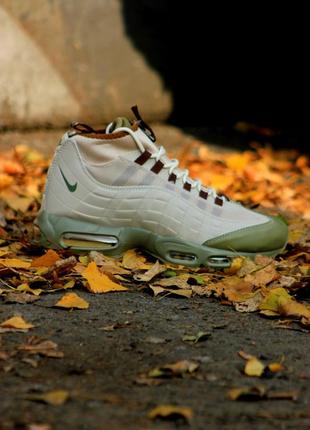 40-45 чоловічі черевики осінь зима nike air max sneakerboot 95 "beige" (топ якість)