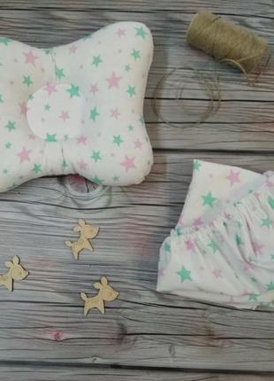 Подушка і простирадло в коляску