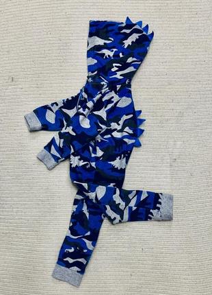 Комбинезон прогулочный хлопковый трикотаж на байке с динозаврами🦕 и шипами matalan (англия)