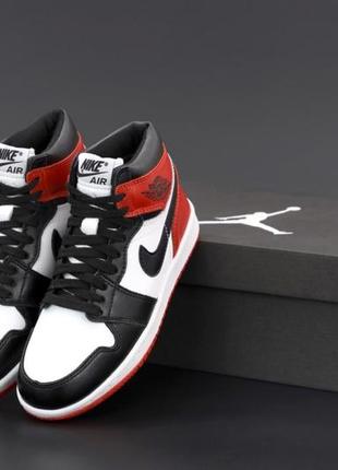 Женские высокие кожаные кроссовки с мехом nike air jordan retro #найк