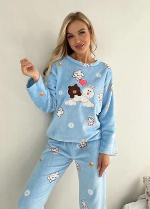 Теплая махровая пижама