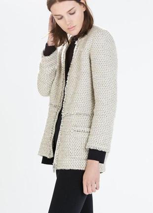 Красиве твідове легке пальто кардиган zara