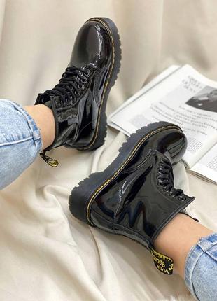 Dr.martens jadon patent black ботинки доктор мартинс лакированные демисезон весна осень лак кожа на высокой подошве скидка распродажа3 фото