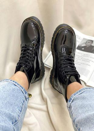 Dr.martens jadon patent black ботинки доктор мартинс лакированные демисезон весна осень лак кожа на высокой подошве скидка распродажа1 фото