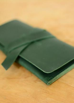 Кожа. ручная работа. кожаный зеленый кошелек, клатч с закруткой5 фото