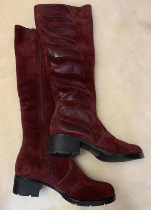 Замшевые зимние сапоги