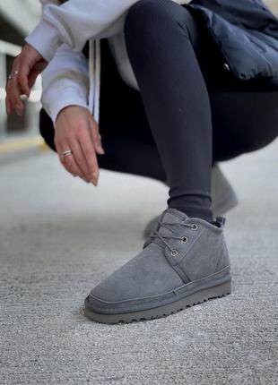 Угг ботинки женские тёмно серые ugg neumel boot "grey"