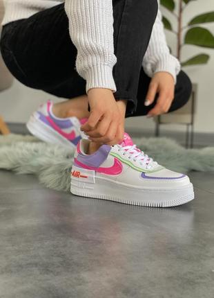 Кросівки nike air force 1 shadow double swoosh sail pink purple5 фото