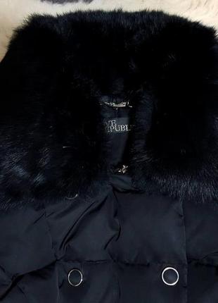 Черный пуховик love republic с меховым воротником,зимняя куртка, размер xs-s2 фото