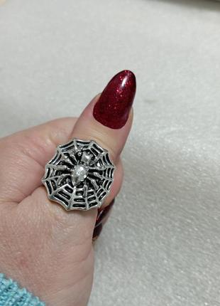 Кольцо перстень печатка паутина с пауком панк рок готика 21 размер