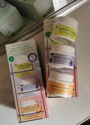 Гідрофільні бальзами farmacy holiday party green clean trio balm, лімітована серія