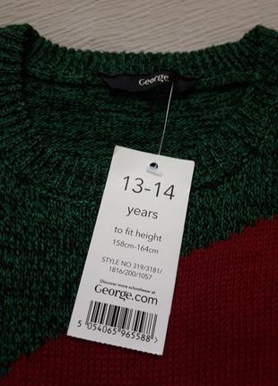 Суперовый подростковый свитер в новогодний принт на 13-14 лет на рост 158-164 см george6 фото