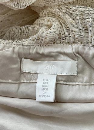 H&m длинное пышное кремовое плиссированное платье плиссе платье макси