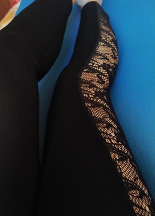 🔥акция до конца недели 🔥лосины, леггинсы, лосины, леггинсы, с кружевной вставкой, кружна...