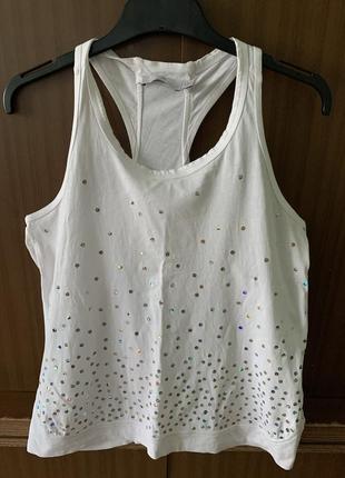 Біла майка adidas& stella mccartney