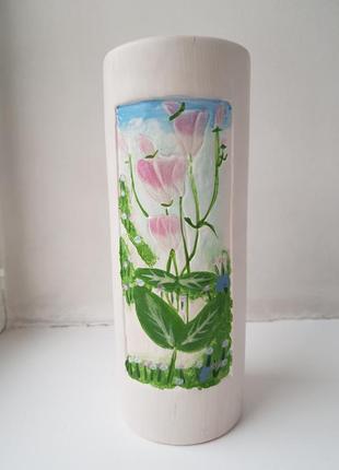Винтажная декоративная ваза с ручной росписью