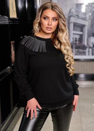 Ангоровая кофта  з прикрасою з каменів рр 48-58