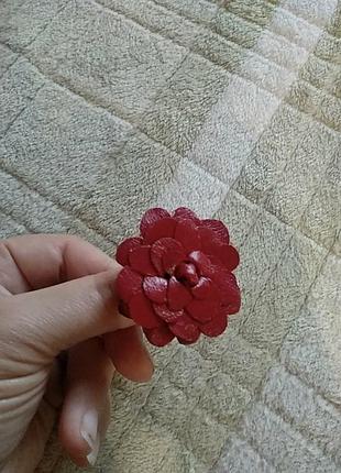 Кольцо роза кожаное