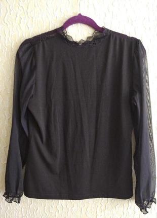 Нарядный черный гольфик с кружевом, кофточка ,реглан