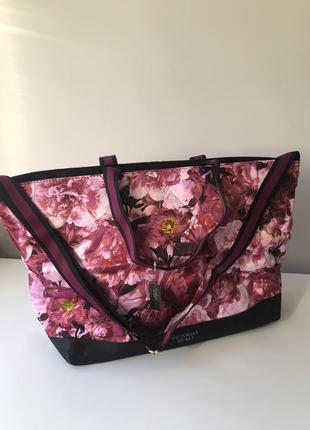 Тканинна сумка вікторія сікрет квітковий принт1 фото
