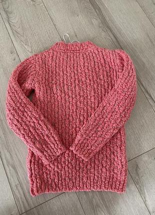 Теплий светр для дівчинки в рубчик6 фото