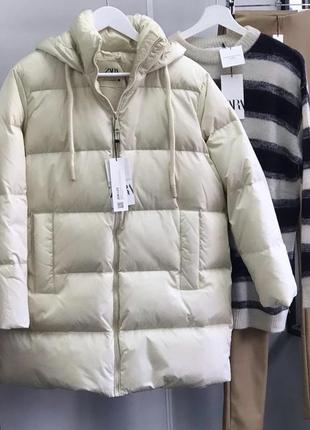 Пуховик zara, куртка натуральний пух🦢
