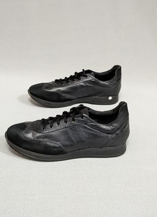 Кожаные мужские черные итальянские кроссовки 40,5 - 41 размер
