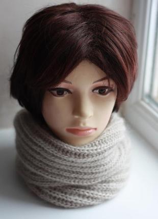 Снуд в два оборота жемчужно-серый