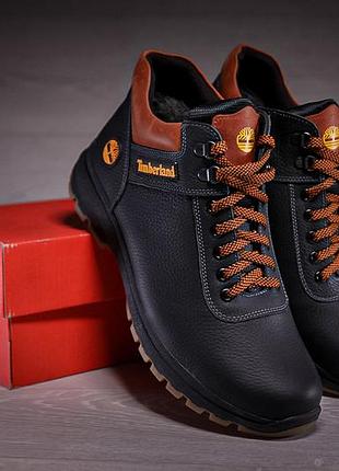 Спортивні черевики, зимові шкіряні кросівки на хутрі timberalnd sheriff