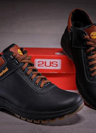 Спортивні черевики, зимові шкіряні кросівки на хутрі timberalnd sheriff