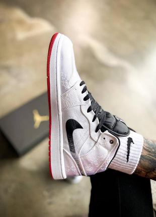 Мужские высокие кожаные кроссовки nike jordan 1 mid se fearless edison chen "clot#найк7 фото