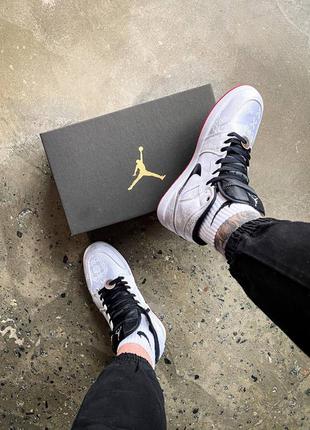 Мужские высокие кожаные кроссовки nike jordan 1 mid se fearless edison chen "clot#найк6 фото