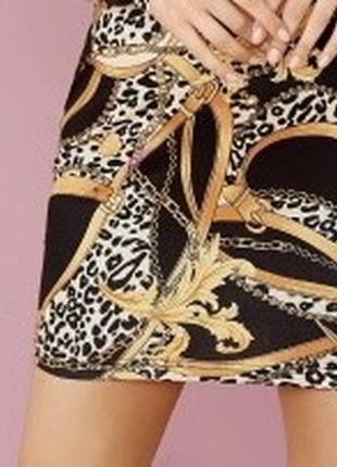 Мини юбка в принт shein