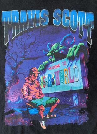 Мужская оригинальная хлопковая футболка с принтом travis scott astroworld7 фото