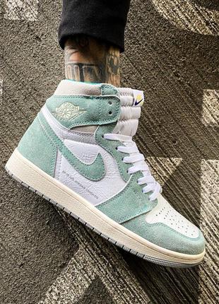 Женские высокие кожаные кроссовки nike air jordan 1 retro high og hyper royal #найк6 фото