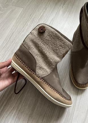 Кожаные сапоги ботинки clarks