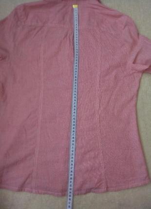 Рубашка женская розовая в полоску7 фото