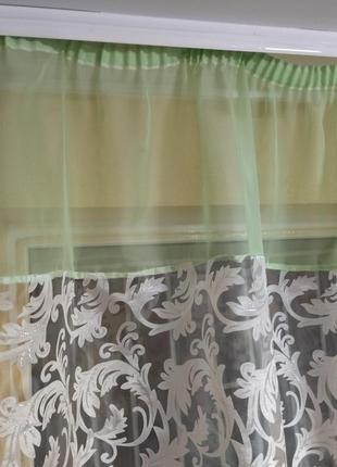 Короткая тюль, тюль на кухню, занавески, готовые тюли.