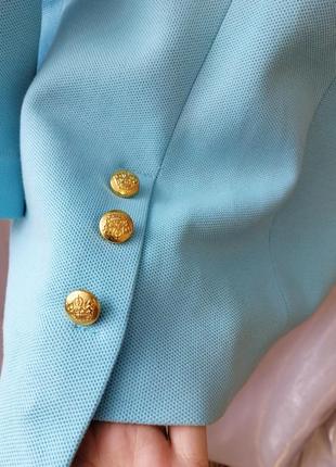 Літній піджак блейзер укорочений рукав виробник туреччина фактурна тканина ніжно-блакитного небесног7 фото