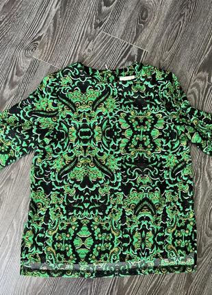 Рубашка принт зелёная версаче блузка