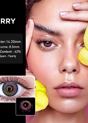 Цветные контактные линзы вишня